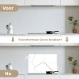 Abstract - Minimalisme - Line art keuken achterwand spatscherm klein -voor_na_NL