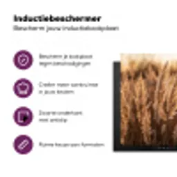 Rietpluimen - Gras - Zonsondergang - Goud - Serene Inductie beschermer vinyl 3mm middel -zzzzzzz-cc-usp