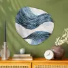 Lijnen - Golven - Abstract - Blauw Wandcirkel Organisch Plexiglas middel -sfeer2