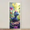 Dino - Paars - Baby - Dinosaurus deurposter klein -3d_beige
