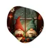 Gnooms - Kerst - Raam - Kleurrijk Wandcirkel Organisch Forex 3mm klein -3d