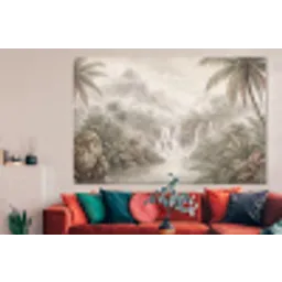 Jungle - Watervallen - Tropisch - Illustratie forex 5mm xxl -woonkamer