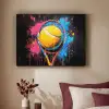 Graffiti - Tennis - Sport - Racket Textielframe zwart klein -sfeer1