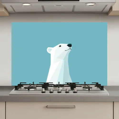 Ijsbeer - Lichtblauw - Minimalistisch keuken achterwand spatscherm klein -3d_website