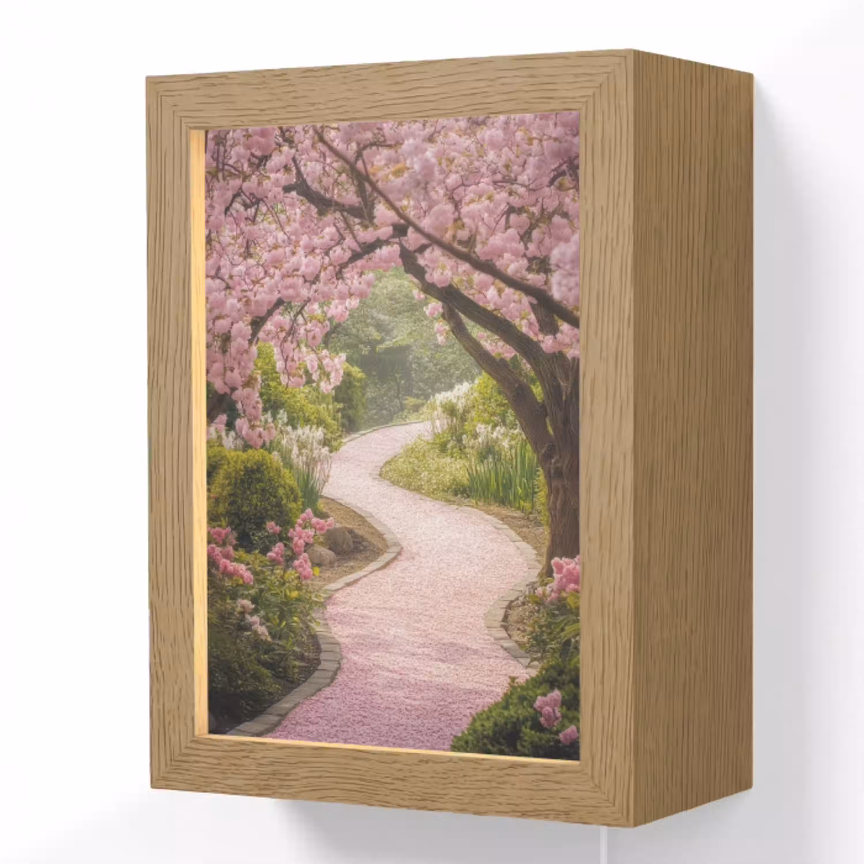 Kersenbloesem - Natuur - Sakura - Pad - Japanse tuin Light Box met kabel (Wandlamp) klein -3d