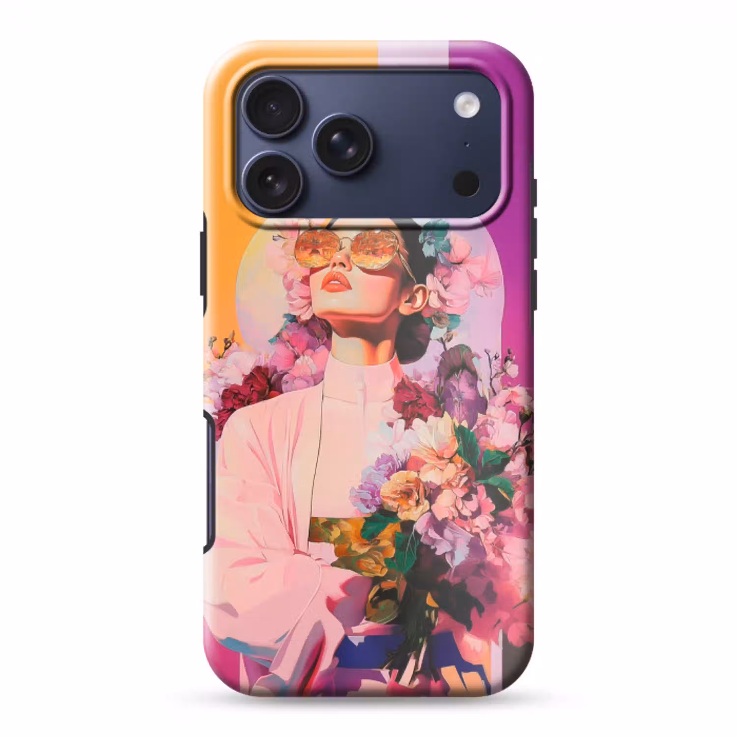 Portret - Vrouw - Abstract - Bloemen Toughcase MagSafe Apple iPhone 17 Pro Max klein -3d