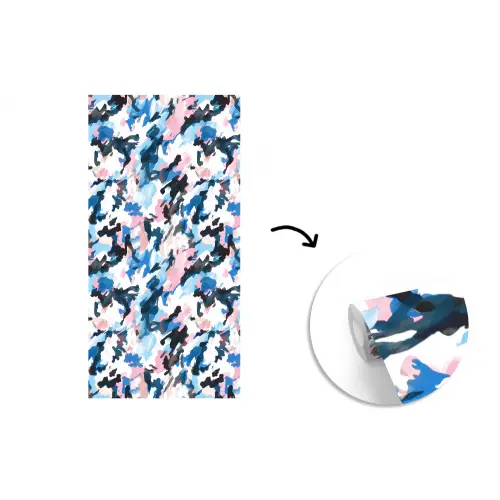Roze - Blauw - Camouflage fotobehang vinyl groot 64 -3d