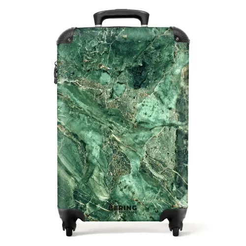 Marmer - Diepgroen Marmerlandschap NBS - Handbagage koffer - Kinderen Unisex middel -productfoto_recht