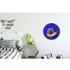 Meloen - Blauw - Oranje - Kunstzinnig Wandcirkel aluminium klein -kinderkamer