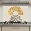 Bogen - Lijnen - Oranje - Minimalistisch keuken achterwand spatscherm klein -3d_website