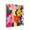 Bloemen - Kleurrijk - Stippen aluminium wit klein -3d