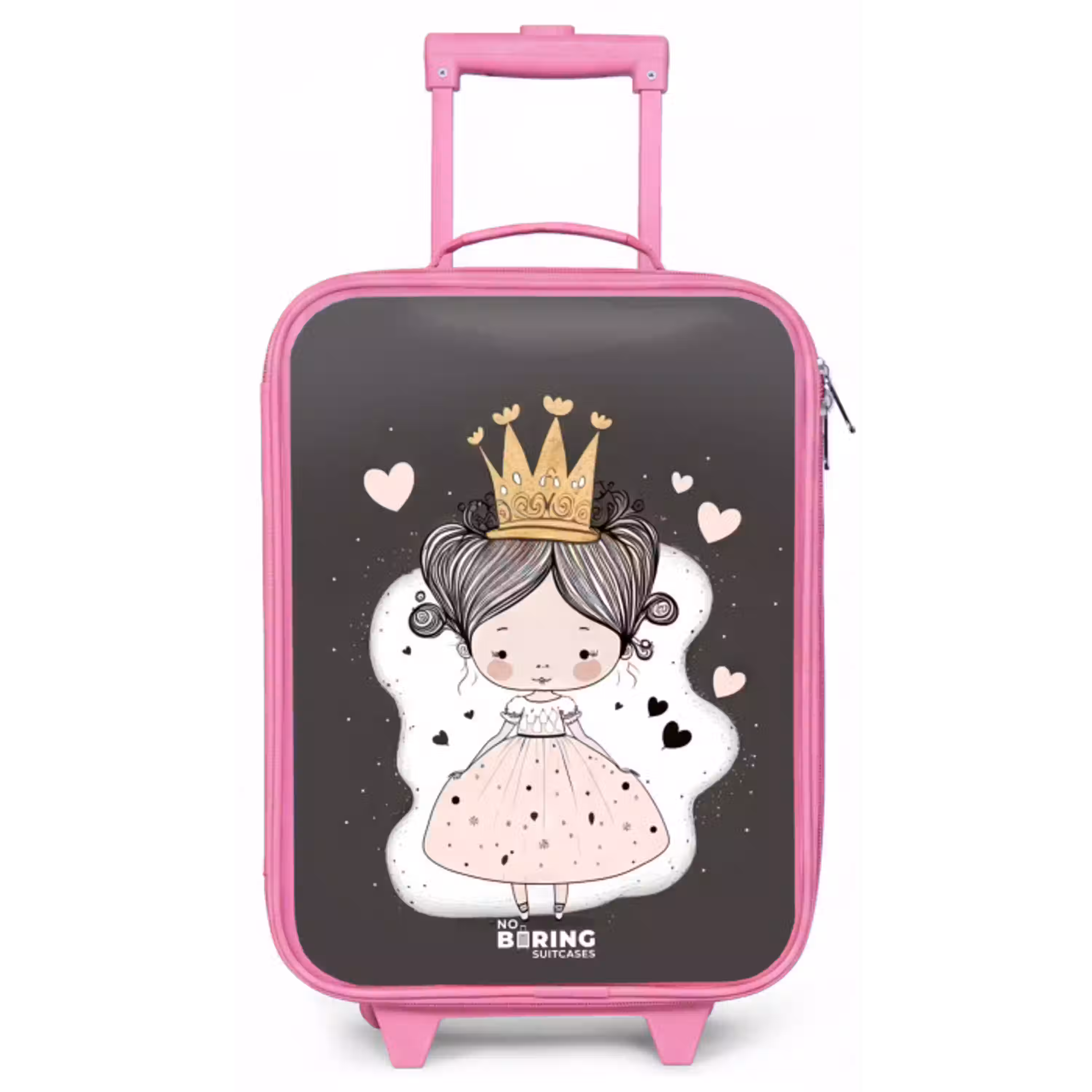 Kleine prinses op zwarte achtergrond Kinderkoffer - Roze klein -zz3dotto
