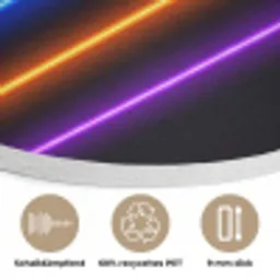 Esthetiek - Retro - Neon Akoestische PET Vilt - Rond klein -closeup_DE