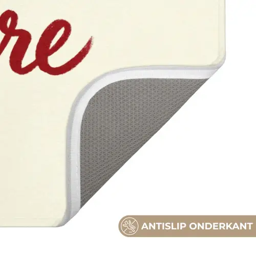 Don't lose your fire - Rood - Wit - Minimalistisch Badmat klein -USP_AntislipNL