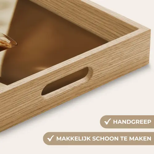 Glas - Ijskoffie - Schaduw - Bruin Dienblad Rechthoek middel -USP_HandgreepNL
