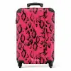 Felroze slangenprint NBS - Handbagage koffer - Volwassenen Unisex middel -productfoto_recht