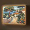 Huizen - Mozaïek - Sinaasappelbomen - Zee Light Box met batterij (Wandlamp) middel -z3d_website