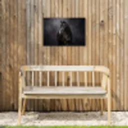Portret - Paard - Zwart Tuinposter op houten frame 2 cm dik klein -sfeer4