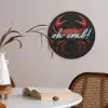 Krab - Rood - Neon - Quote Akoestische PET Vilt - Rond klein -sfeer3