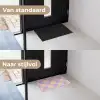 Schaakbord patroon - Paars - Roze - Blokjes Deurmat klein -voor-na_NL