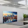 Zonsondergang Frankfurt - Stad - Skyline - Water keuken achterwand spatscherm klein -3d_schuin