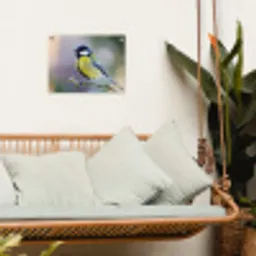 Koolmees op een Tak tuinposter los doek klein -sfeer7