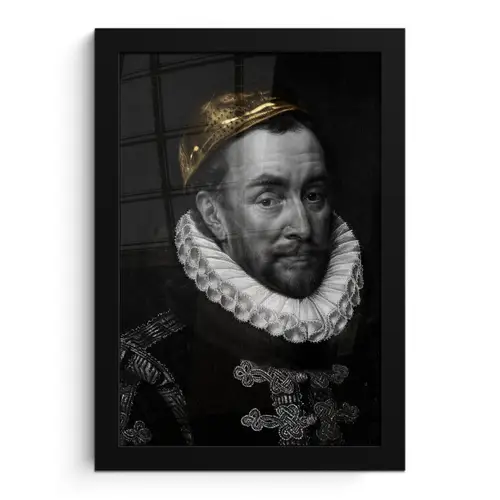 Willem van Oranje - Adriaen Thomasz - Goud fotolijst zwart zonder passe partout klein -3d