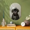 Kokskleding - Zwart - Hondje Wandcirkel Ovaal Forex klein -sfeer2