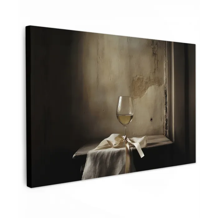 Strik - Beige - Witte - Wijn canvas 2cm klein -z3d
