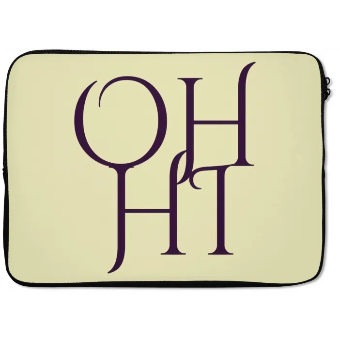 Oh hi - Geel - Monogram laptophoes neopreen klein -zkaufland3dotto