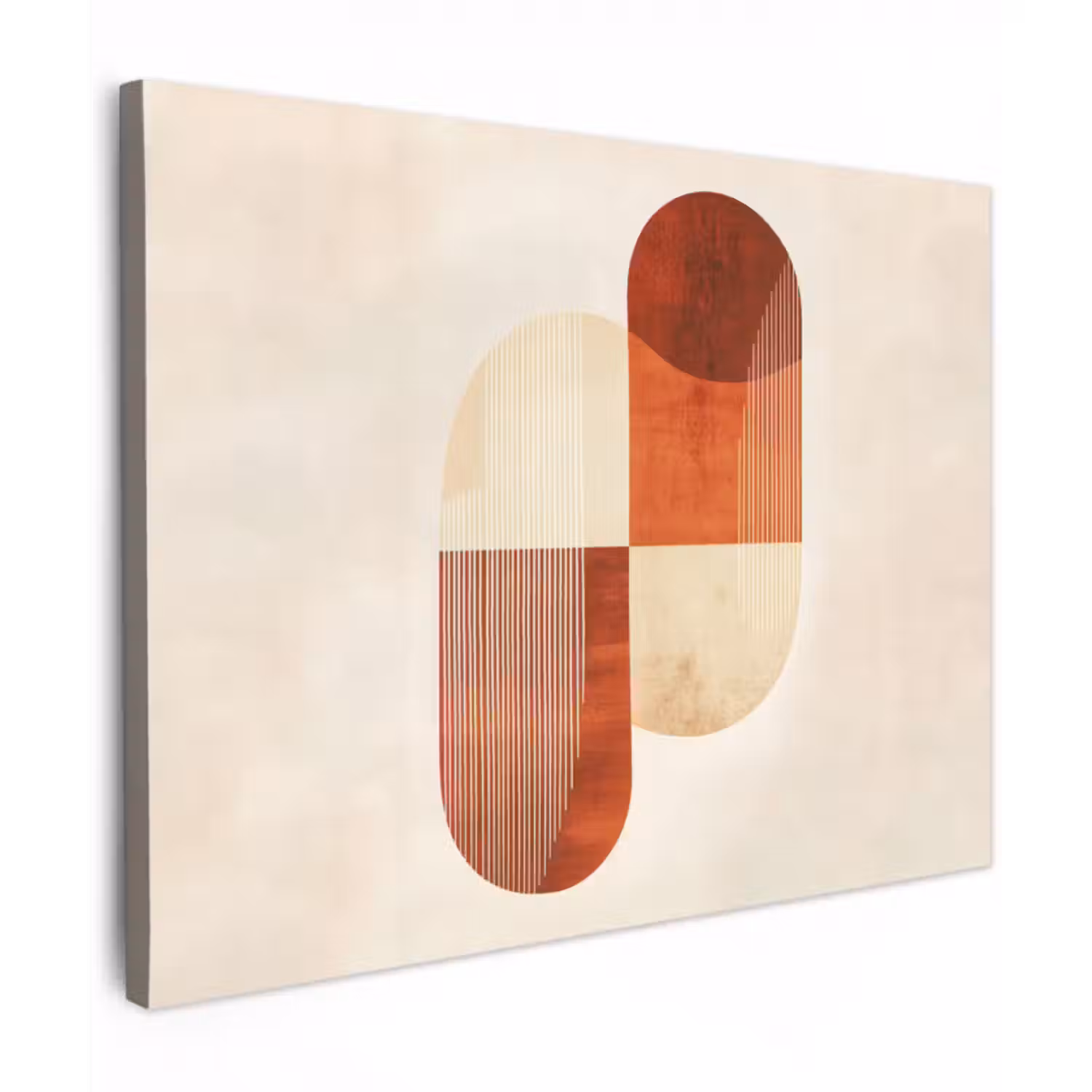 Leinwandbild - Bögen - Beige - Formen