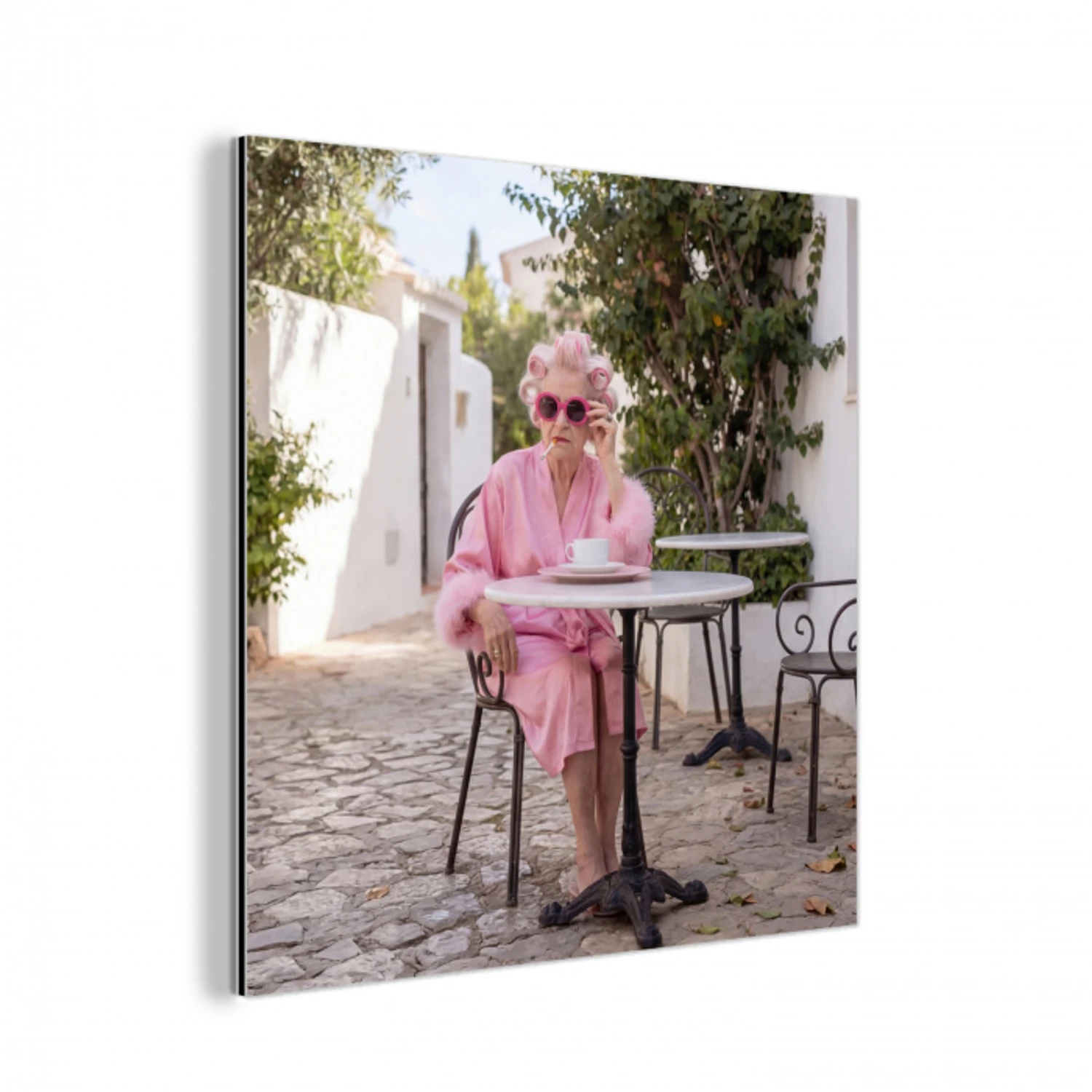 Ochtendjas - Krulspelden - Roze aluminium wit klein -3d