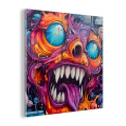 Monster - Graffiti - Kleuren - Oranje plexiglas 5mm klein -z3d