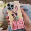 Grijs - Konijn - Blouse - Strik Hoesje iPhone 16 Pro Max met koord klein -sfeer3