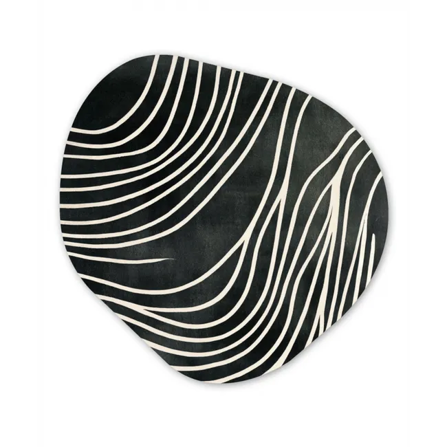 Lijnen - Patroon - Abstract - Wit Wandcirkel Organisch Forex 3mm klein -3d