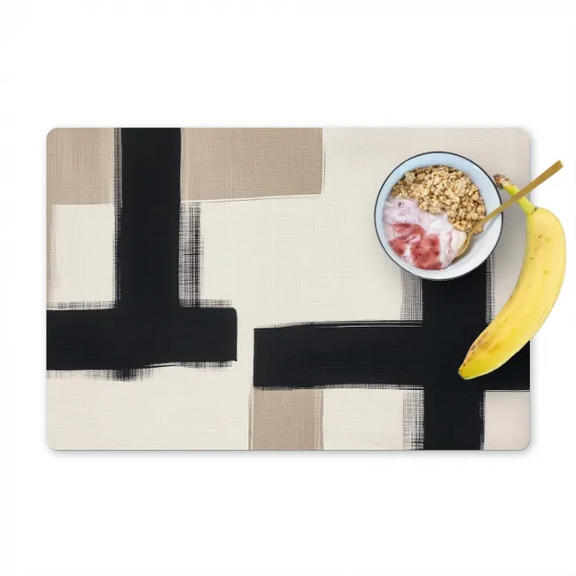 Zwart - Abstract - Japandi Placemat vinyl groot -zzzproduct_Kitchenyeah-website