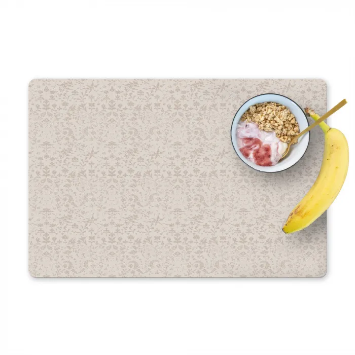 Bloemen - Bladeren - Licht - Taupe Placemat vinyl groot 368 -zzzproduct_Kitchenyeah-website