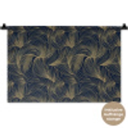 Abstract - Lijnen - Blauw - Goud Wandkleed katoen klein 269 -t3d_DE