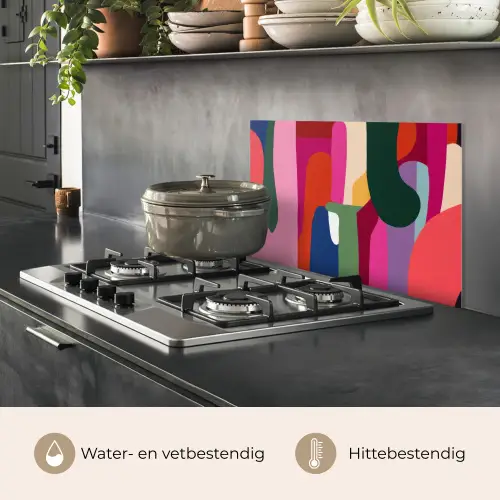 Kleurvakken - Recht - Rond - Abstract keuken achterwand spatscherm klein -usp_NL