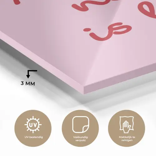 Tekst - Roze - Love - Hart plexiglas 5mm klein -sfeer2