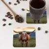 Longhorn - Landschap - Zonsondergang onderzetter kurk middel -sfeer2