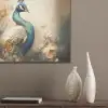 Pauw - Pauwenveren - Bloemen - Vogels - Botanisch PET vilt klein -sfeer6_closeup