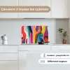 Abstract - Kleurrijk - Golven - Lijnen keuken achterwand spatscherm klein -sfeer4_FR