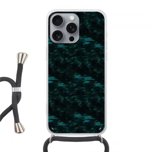 Vloeiend - Verf - Donker Hoesje iPhone 16 Pro Max met koord klein 804 -3d