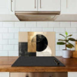 Abstract - Goud - Zwart - Kunst keuken achterwand spatscherm klein -sfeer2