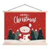 Kerstgroet - Sneeuw - Rood textielposter latten blank klein -3d