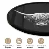 Schotse Hooglander - Koe - Zwart - Wit - Dieren Fotolijst rond zonder passe partout klein -closeup_NL