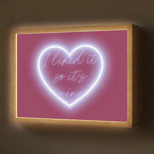 I liked it so it's mine - Neon hart - Roze Light Box met batterij (Wandlamp) middel -z3d_website