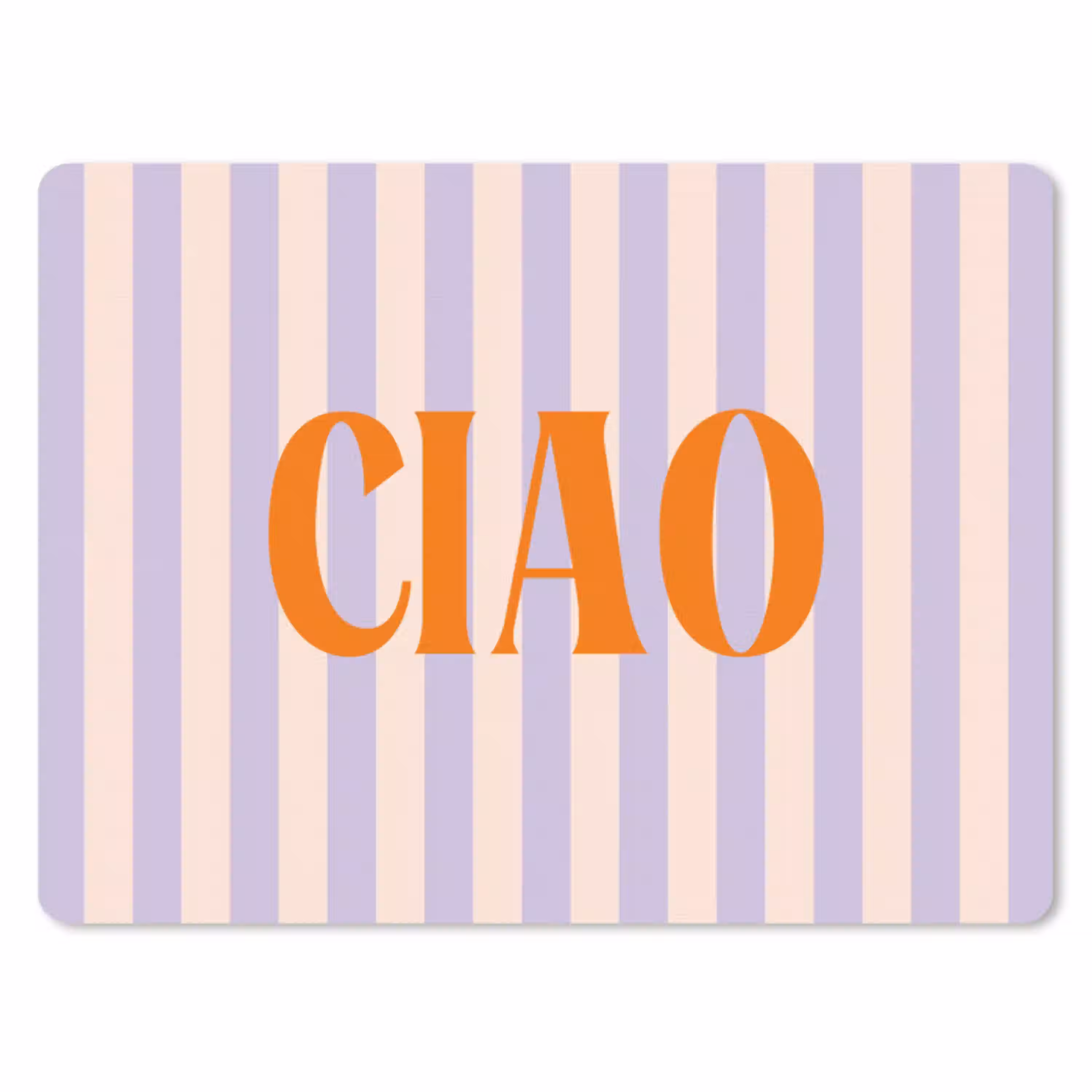 Ciao - Quote - Pastel - Strepen muismat rubber klein -3d