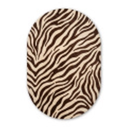 Zebra - Strepen - Bruin Wandcirkel Ovaal Aluminium middel -3d